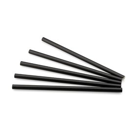 Drinking Straw Paper (FSC®) Black ø 10 mm / 24cm -Horecavoordeel.com-