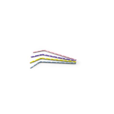 Bending Straw Paper (FSC®) Dotted Assortment ø 6 mm / 24cm -Horecavoordeel.com-