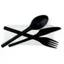 Refork Cutlery Set Fork Knife Spoon Black with White Napkin in Paper Bag -Horecavoordeel.com-