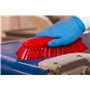 Large Ergonomic Work brush Polyester Fiber, Hard, With Wide Outstanding Fiber 250x120x60mm Red