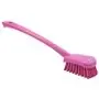Dish brush With Tall Helve Polyester Fiber, Hard 415x71x75mm Pink