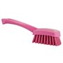 Dish brush With Short Helve Polyester Fiber, Hard 270x70x85mm Pink