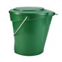 Bucket 12 Liter Polypropylene and Stainless steel 325x330x330mm Also see Bucket Lid 5687 and Wall holder 16200 Green