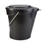 Bucket 12 Liter Polypropylene and Stainless steel 325x330x330mm Also see Bucket Lid 5687 and Wall holder 16200 Black