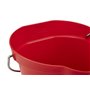 Bucket 6 Liter Polypropylene and Stainless steel 260x270x258mm Also see Bucket Lid 5689 and Wall holder 16200 Red