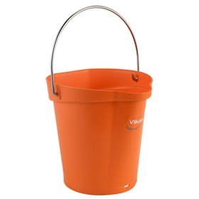 Bucket 6 Liter Polypropylene and Stainless steel 260x270x258mm Also see Bucket Lid 5689 and Wall holder 16200 Orange