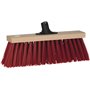 Vikan Classic Blank Wooden Street Broom - Medium Red Fibers - with Handle Connection - 400mm