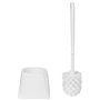 Vikan Classic Toilet Brush with Square Holder - White - Medium Fibers - 400mm