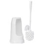 Vikan Classic Toilet Brush with Edge Brush and Round Holder - 400mm - White - Medium Fibers