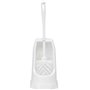 Vikan Classic Toilet Brush with Edge Brush and Round Holder - 400mm - White - Medium Fibers