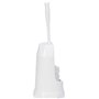 Vikan Classic Toilet Brush with Edge Brush and Round Holder - 400mm - White - Medium Fibers