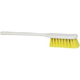 Vikan Classic Hand Brush with Long Handle - White - Soft Yellow Peetex Fibers - 420mm