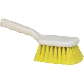 Vikan Classic Hand Brush with Short Handle - White - Soft Yellow Peetex Fibers - 260mm