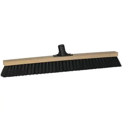 Vikan Classic Blank Wooden Sweeper - Black Medium Fibers - with Handle Connection - 620mm