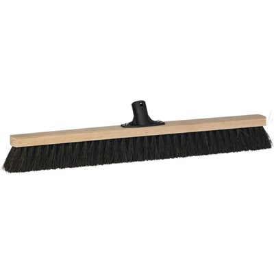 Vikan Classic Blank Wooden Sweeper - Black Hard Fibers - with Handle Connection - 620mm