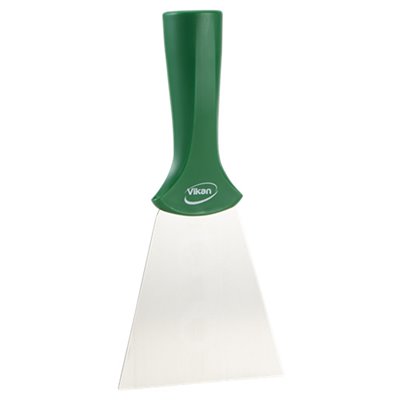 Vikan Hygiene Hand Scraper with Stainless Steel Blade - Green - 100mm - with Screw Thread