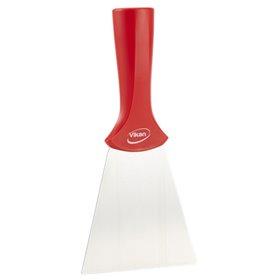 Vikan Hygiene Handschraper met RVS Blad - Rood - 100mm - met Schroefdraad