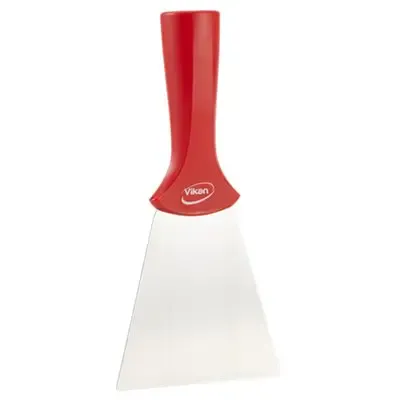 Vikan Hygiene Handschraper met RVS Blad - Rood - 100mm - met Schroefdraad