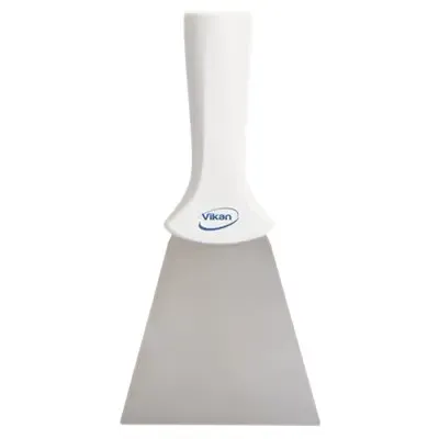 Vikan Hygiene Hand Scraper with Stainless Steel Blade - White - 100mm - with Screw Thread