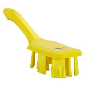 Vikan UST Dish Brush with Short Handle - Yellow - Hard Fibers - 260mm