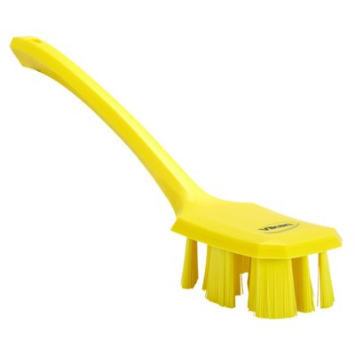 Vikan UST Dish Brush with Long Handle - Yellow - Hard Fibers - 395mm