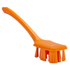 Vikan UST Dish Brush with Long Handle - Orange - Hard Fibers - 395mm