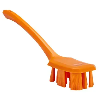 Vikan UST Dish Brush with Long Handle - Orange - Hard Fibers - 395mm