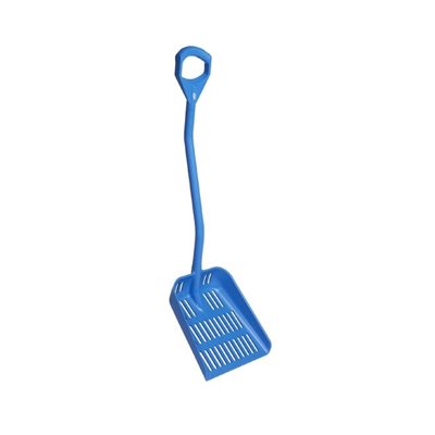 Vikan Hygiene Draining Scoop with Large Blade - Blue - Handle 1150mm - Blade 380x340mm (56033)