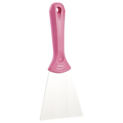 Vikan Hygiene Hand Scraper with Stainless Steel Blade - Pink - 100mm