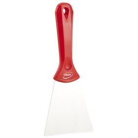 Vikan Hygiene Hand Scraper with Stainless Steel Blade - Red - 100mm