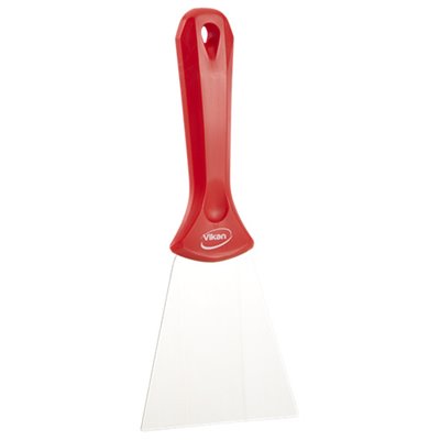 Vikan Hygiene Hand Scraper with Stainless Steel Blade - Red - 100mm