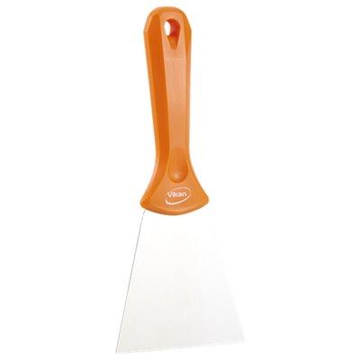 Vikan Hygiene Hand Scraper with Stainless Steel Blade - Orange - 100mm