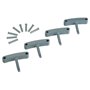 Vikan Hygiene Additional Set Hooks - Gray - Full Color - 4 Hooks - 8 Pins - 140mm