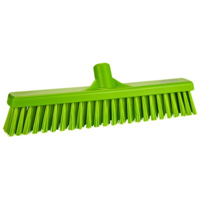 Vikan Hygiene combination sweeper - Lime - Hard - Soft Fibers - 410mm