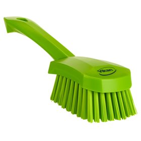 Vikan Hygiene Dish Brush with Short Handle - Lime - Hard Fibers - 270mm