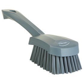 Vikan Hygiene Dish Brush with Short Handle - Gray - Hard Fibers - 270mm