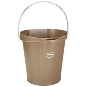 Vikan Hygiene Bucket with Spout - Brown - Graduation - 12ltr