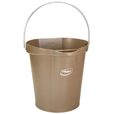 Vikan Hygiene Bucket with Spout - Brown - Graduation - 12ltr