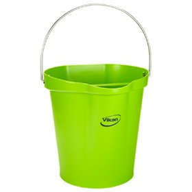 Vikan Hygiene Bucket with Spout - Lime - Graduation - 12ltr