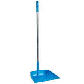 Vikan Hygiene Dust Pan with Upright Aluminum Handle 75cm - Blue - 330mm