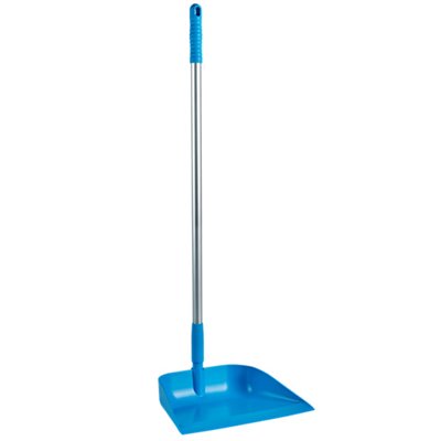 Vikan Hygiene Dust Pan with Upright Aluminum Handle 75cm - Blue - 330mm