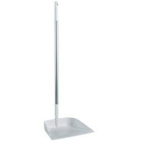 Vikan Hygiene Dust Pan with Upright Aluminum Handle 75cm - White - angled - 330mm