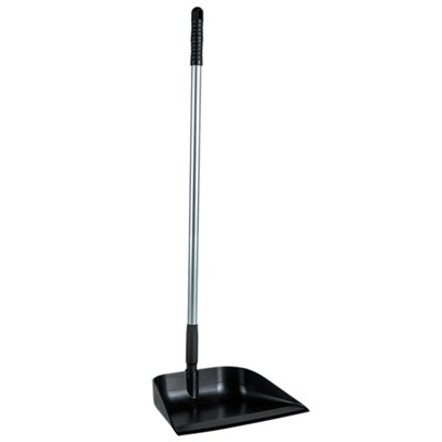 Vikan Hygiene Dust Pan with Upright Aluminum Handle 75cm - Black - angled - 330mm