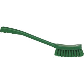 Vikan Hygiene Narrow Brush Long Handle - Green - Hard Fibers - 420mm