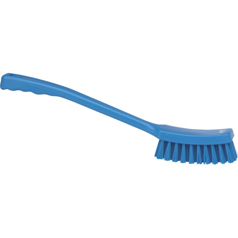 Vikan Narrow Cleaning Brush with Long Handle, 420 mm, Hard, Blue