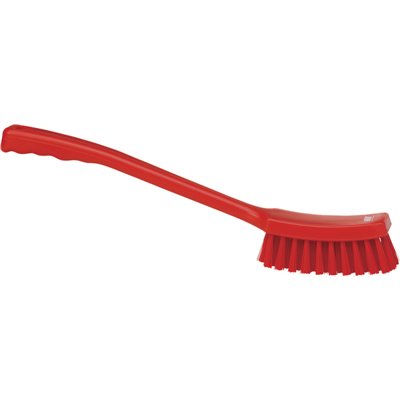 Vikan Narrow Cleaning Brush with Long Handle, 420mm, Hard Bristles