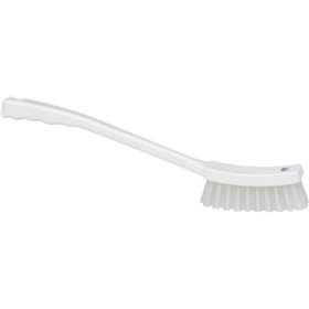 Vikan Hygiene Narrow Brush Long Handle - White - Hard Fibers - 420mm