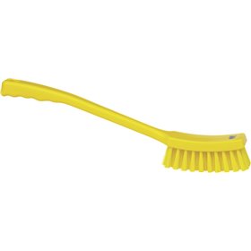 Vikan Hygiene Narrow Brush Long Handle - Yellow - Hard Fibers - 420mm