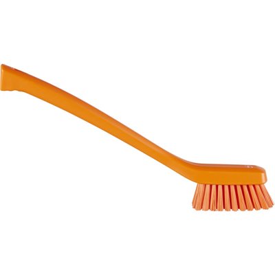 Vikan Hygiene Narrow Brush Long Handle - Orange - Hard Fibers - 420mm