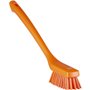 Vikan Hygiene Narrow Brush Long Handle - Orange - Hard Fibers - 420mm